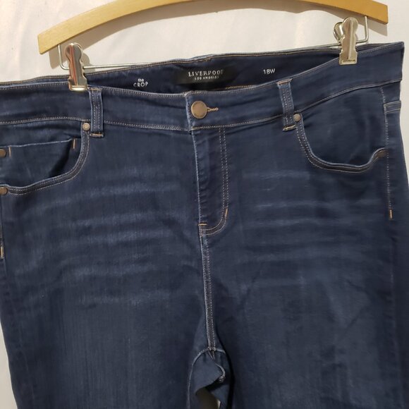 Liverpool Los Angeles size 18W dark rinse crop jeans - Picture 4 of 10